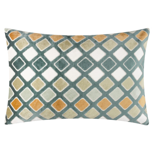  Cushions - Metro Diamond  Feather Filled Cushion Green Furn