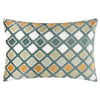 Geometric Green Cushions - Metro Diamond Velvet Feather Filled Cushion Green Furn