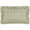 Check Green Cushions - Meadow Haze Embroidered Ruffle Cushion Cover Green furn.