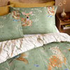 Meadow Flora Reversible Printed Duvet Cover Set Green