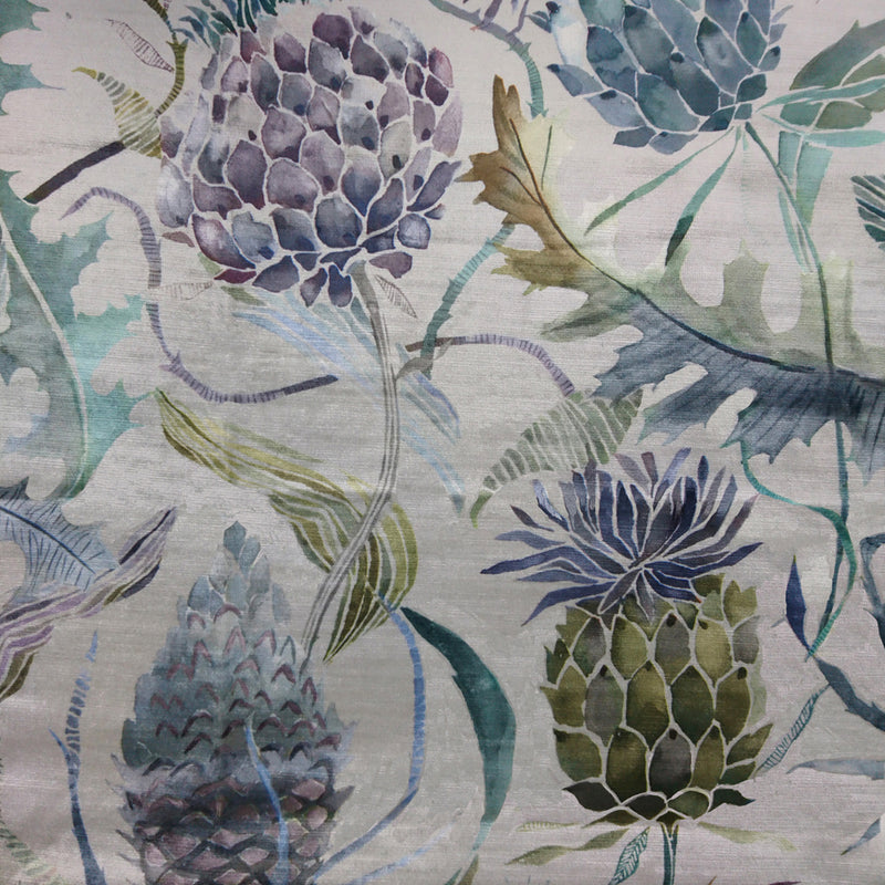 Meadwell Velvet Printed Fabric Sample Swatch Periwinkle