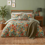 Check Green Bedding - Meadow Haze Printed Duvet Cover Set Green furn.