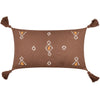 Geometric Brown Cushions - Meare Embroidered Cotton Cushion Cover Cocoa Yard