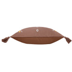 Geometric Brown Cushions - Meare Embroidered Cotton Cushion Cover Cocoa Yard