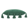 furn. Medina Velvet Tasselled Cushion Cover in Juniper Green