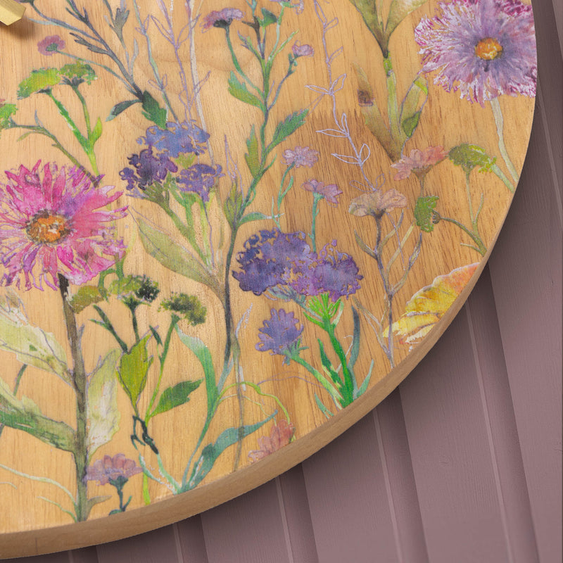 Medmerry Printed Wooden Clock Honey Oak