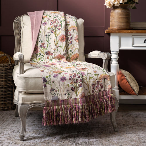 Floral Multi Throws - Medmerry Printed Fringe Throw Blossom Voyage Maison