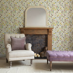 Floral Multi Wallpaper - Medmerry  1.4m Wide Width Wallpaper (By The Metre) Linen Voyage Maison