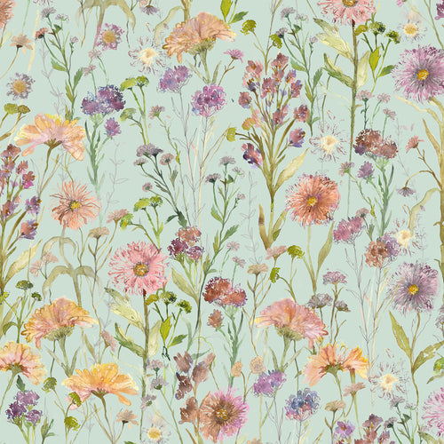 Floral Blue Wallpaper - Medmerry  1.4m Wide Width Wallpaper (By The Metre) Sky Voyage Maison