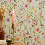 Floral Blue Wallpaper - Medmerry  1.4m Wide Width Wallpaper (By The Metre) Sky Voyage Maison