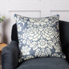 Paoletti Melrose Floral Cushion Cover in Slate Blue