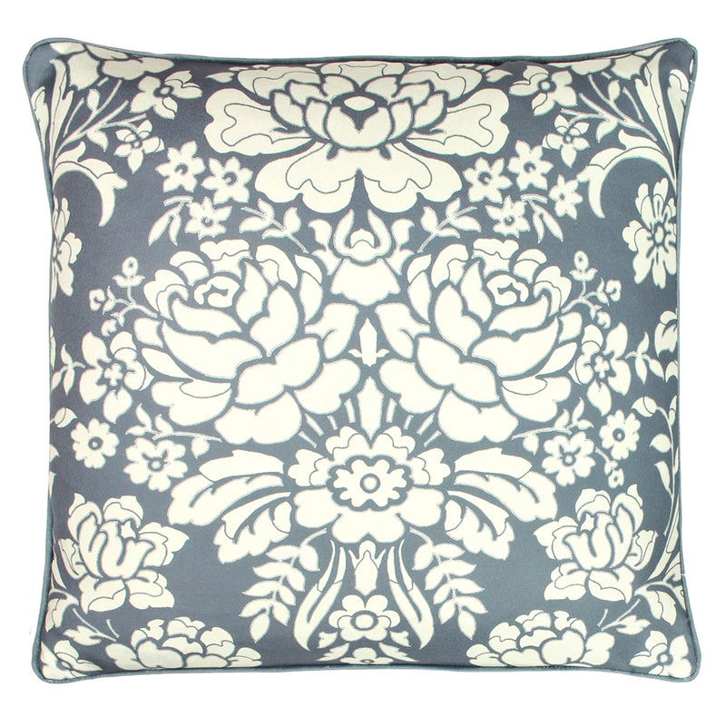 Paoletti Melrose Floral Cushion Cover in Slate Blue