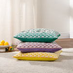 Paoletti Mentera Cotton Velvet Cushion Cover in Oasis Green/Lilac