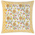 Paoletti Mentera Cotton Velvet Cushion Cover in Yellow/Peach Crush