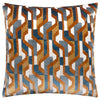 Geometric Orange Cushions - Metro Prism Velvet Feather Filled Cushion Ginger Furn