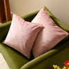 Plain Pink Cushions - Meridian Velvet Cushion Cover Blush/Gold Furn