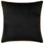 Plain Black Cushions - Meridian Velvet Cushion Cover Black/Gold Furn