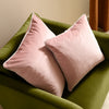 Plain Pink Cushions - Meridian Velvet Cushion Cover Blush/Grey Furn