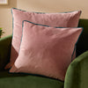 Plain Pink Cushions - Meridian Velvet Cushion Cover Blush/Teal Furn