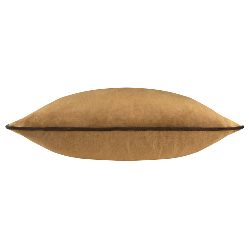 Plain Brown Cushions - Meridian Velvet Cushion Cover Caramel/Chocolate Furn