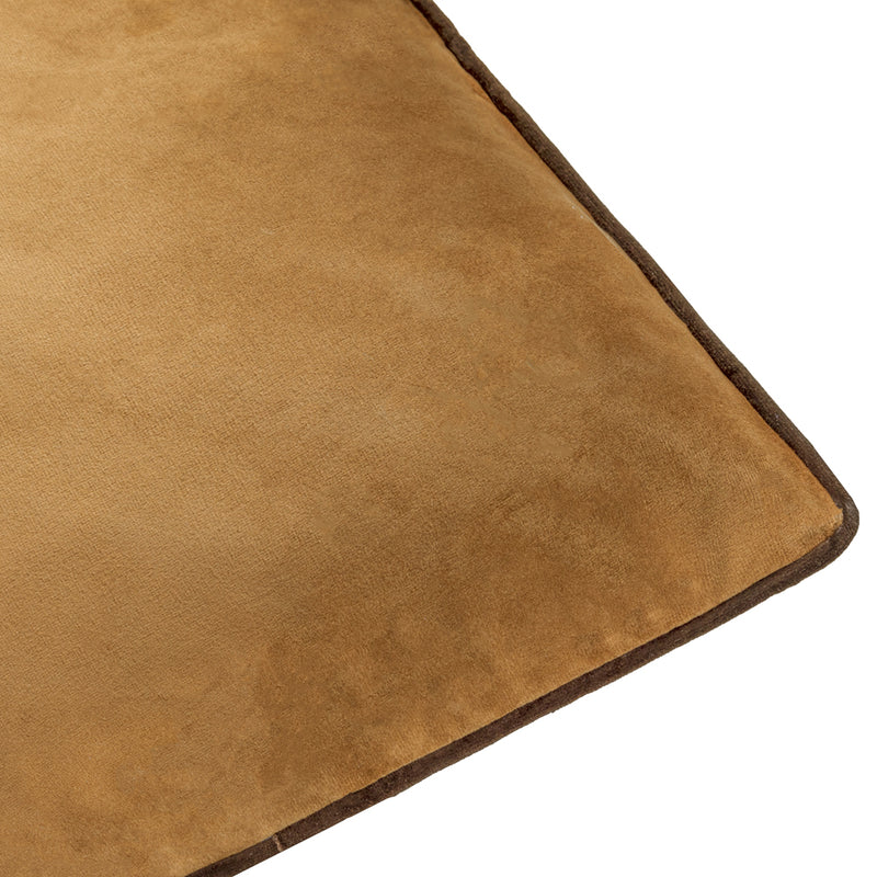 Plain Brown Cushions - Meridian Velvet Cushion Cover Caramel/Chocolate Furn
