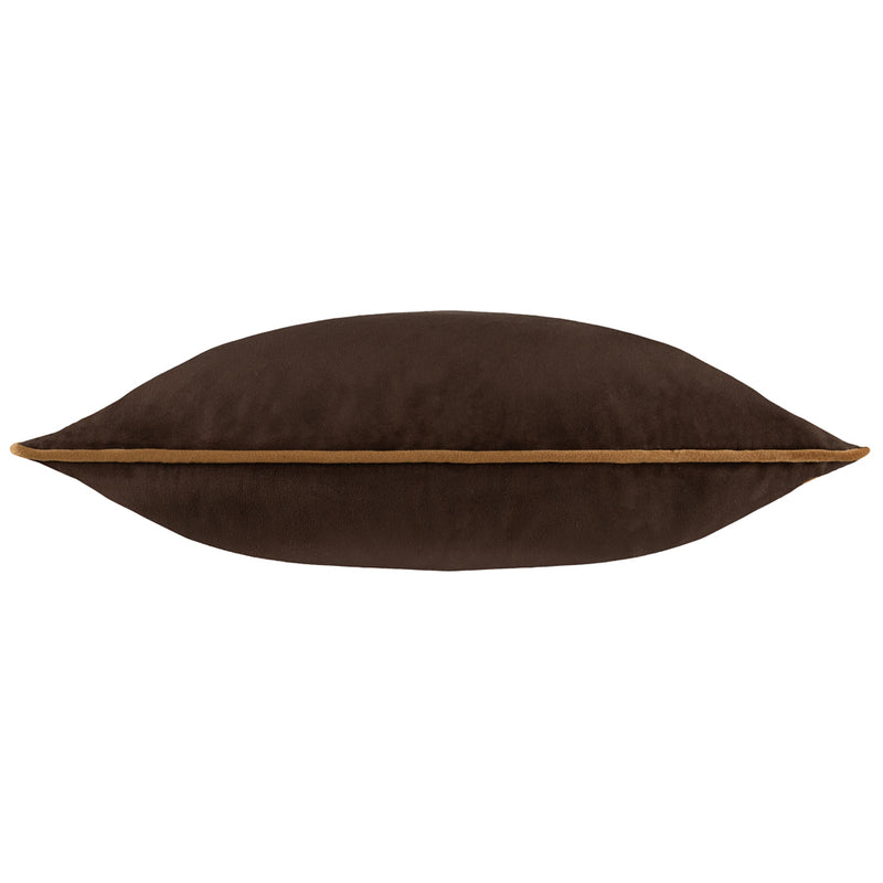 Plain Brown Cushions - Meridian Velvet Cushion Cover Chocolate/Caramel Furn