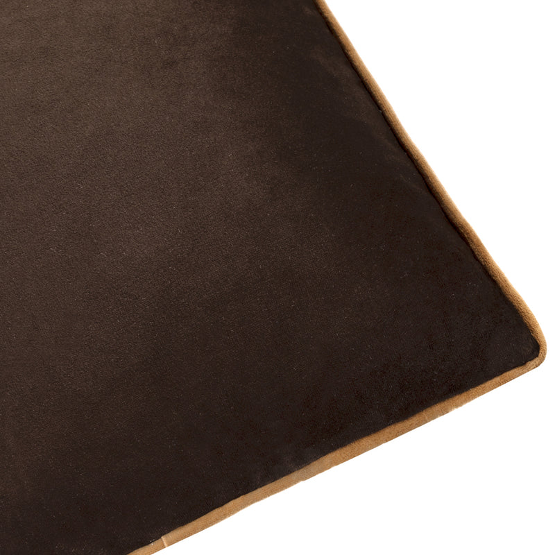 Plain Brown Cushions - Meridian Velvet Cushion Cover Chocolate/Caramel Furn