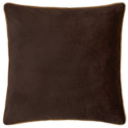 Plain Brown Cushions - Meridian Velvet Cushion Cover Chocolate/Caramel Furn