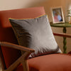 Plain Grey Cushions - Meridian Velvet Cushion Cover Charcoal/Moss Furn
