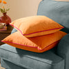 Plain Orange Cushions - Meridian Velvet Cushion Cover Clementine/Hot Pink Furn