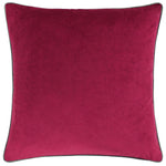 Plain Red Cushions - Meridian Velvet Cushion Cover Cranberry/Mocha Furn