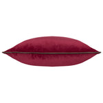 Plain Red Cushions - Meridian Velvet Cushion Cover Cranberry/Mocha Furn