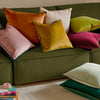 Plain Red Cushions - Meridian Velvet Cushion Cover Cranberry/Mocha Furn