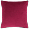 Plain Red Cushions - Meridian Velvet Cushion Cover Cranberry/Mocha Furn
