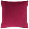 Plain Red Cushions - Meridian Velvet Cushion Cover Cranberry/Mocha Furn