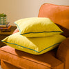 Plain Yellow Cushions - Meridian Velvet Cushion Cover Cylon/Teal Furn