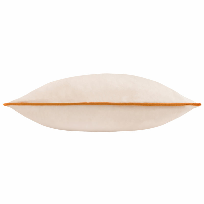 Plain Orange Cushions - Meridian Velvet Cushion Cover Ecru/Ginger Furn