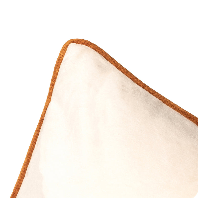 Plain Orange Cushions - Meridian Velvet Cushion Cover Ecru/Ginger Furn