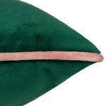 Plain Green Cushions - Meridian Velvet Cushion Cover Emerald/Blush Furn