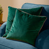 Plain Green Cushions - Meridian Velvet Cushion Cover Emerald/Blush Furn