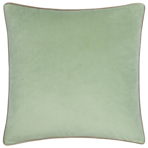 Plain Green Cushions - Meridian Velvet Cushion Cover Eucalyptus/Natural Furn