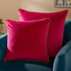 Plain Pink Cushions - Meridian Velvet Cushion Cover Hot Pink/Lime Furn
