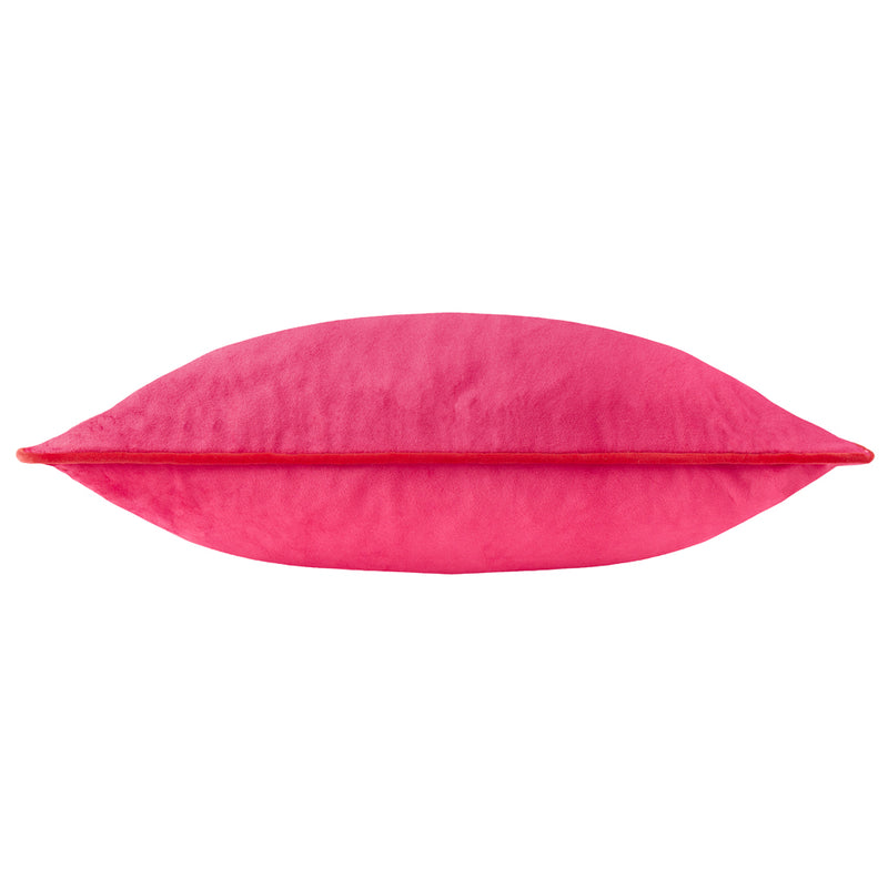 Plain Pink Cushions - Meridian Velvet Cushion Cover Hot Pink/Red Furn