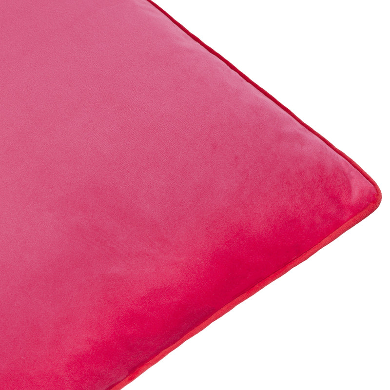 Plain Pink Cushions - Meridian Velvet Cushion Cover Hot Pink/Red Furn