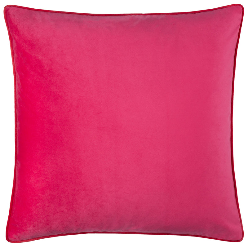 Plain Pink Cushions - Meridian Velvet Cushion Cover Hot Pink/Red Furn