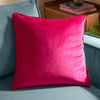 Plain Pink Cushions - Meridian Velvet Cushion Cover Hot Pink/Red Furn
