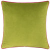Plain Green Cushions - Meridian Velvet Cushion Cover Lime/Hot Pink Furn