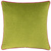 Plain Green Cushions - Meridian Velvet Cushion Cover Lime/Hot Pink Furn