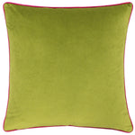 Plain Green Cushions - Meridian Velvet Cushion Cover Lime/Hot Pink Furn