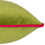 Plain Green Cushions - Meridian Velvet Cushion Cover Lime/Hot Pink Furn